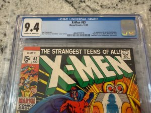 (Uncanny) X-Men # 63 CGC Graded 9.4 Marvel Comic Book 1969 Silver Age Adams JH21