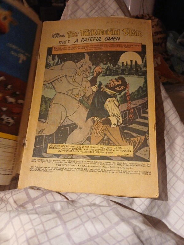DARK SHADOWS COMIC #11 GOLD KEY NOV 1971 BARNABAS COLLINS PAINTED COVER