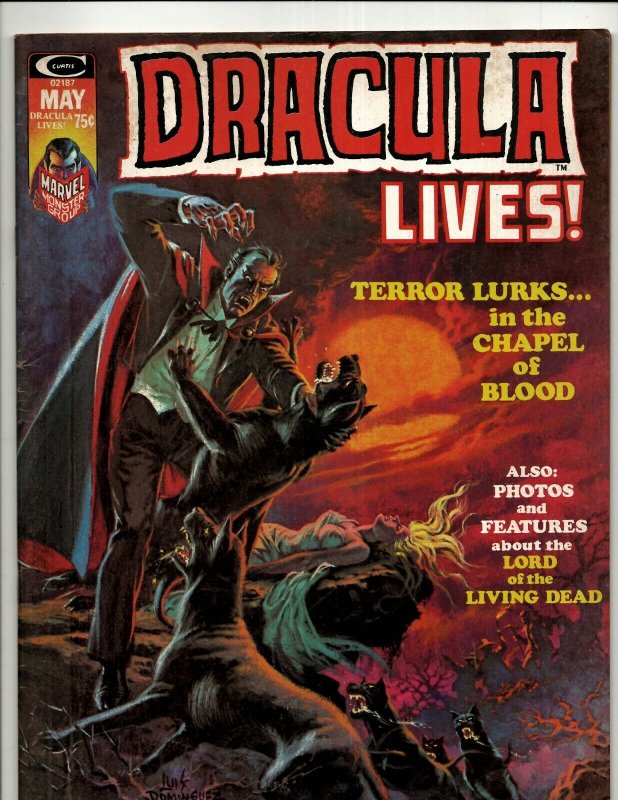 Lot Of 5 Dracula Lives Marvel Comic Book Magazines # 1 2 3 4 6 Vampire Fear RS3