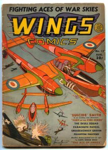 Wings Comics #12 1941- Suicide Smith- Skull Squad- restored G/VG