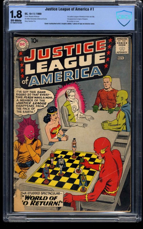 Justice League of America #1 CBCS GD- 1.8 Off White