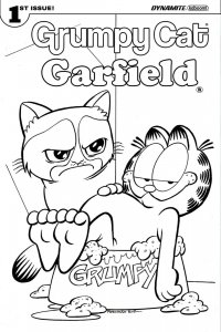 GRUMPY CAT GARFIELD #1 RARE VARIANT 1:100 SET OF TWO SKETCH AND COLOR VARIANT  