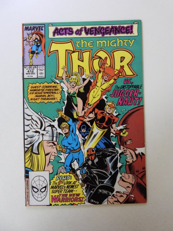 The Mighty Thor #412 (1989) 1st full appearance of New Warriors VF condition