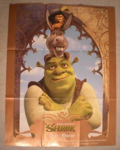 SHREK ART OF QUEST Promo Poster, 25x33, 2007, Unused, more Promos in store