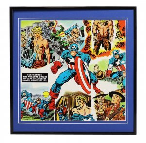 VINTAGE 1977 Marvel Captain America Origin Framed 12x12 Poster Display