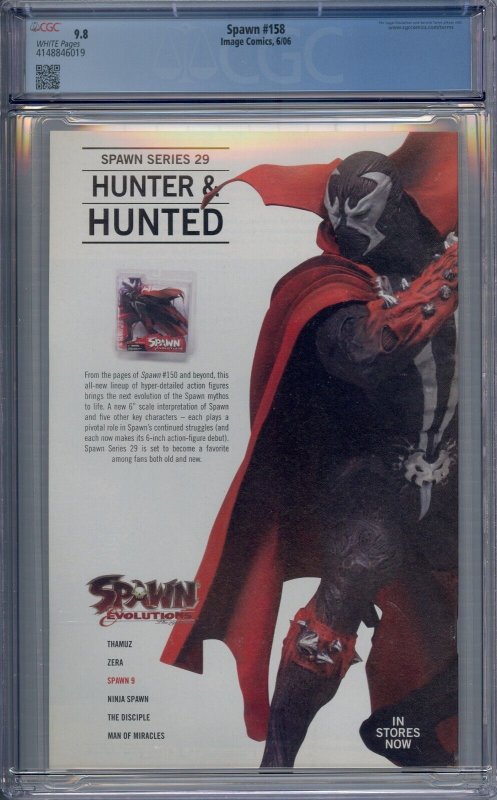 SPAWN #158 CGC 9.8 GREG CAPULLO WHITE PAGES