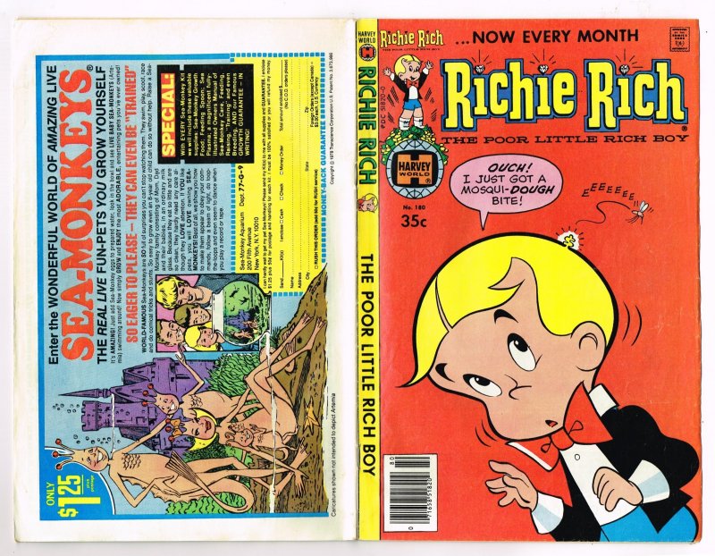 Richie Rich #180 (1979)  Harvey Comic 35Cent Comic