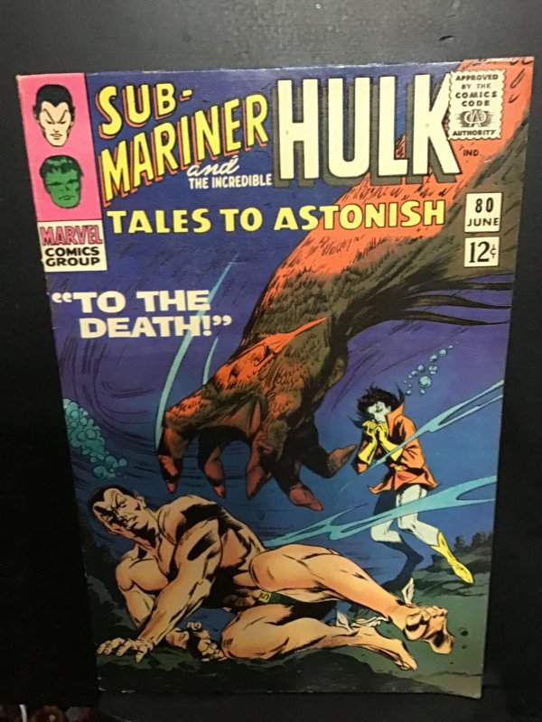 Tales to Astonish #80 (1966) Mid-grade Namor and Hulk key!  VGFN