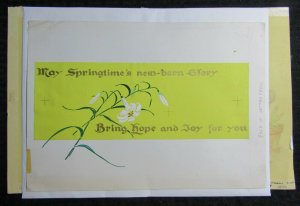 BRING HOPE & JOY FOR YOU White Easter Flowers 12.5x9 Greeting Card Art #nn