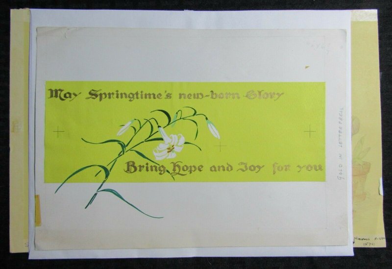 BRING HOPE & JOY FOR YOU White Easter Flowers 12.5x9 Greeting Card Art #nn