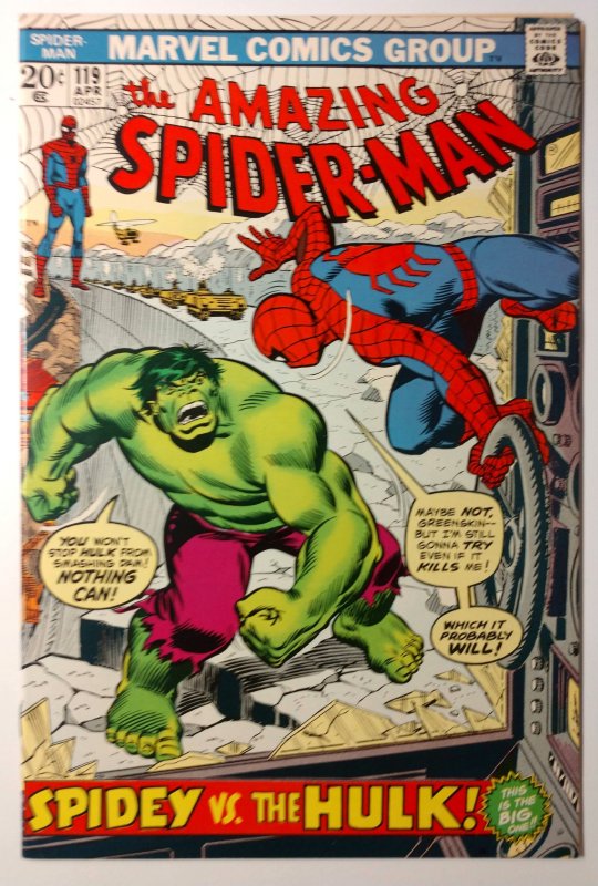 The Amazing Spider-Man #119 (8.5, 1973) 1st battle vs Hulks