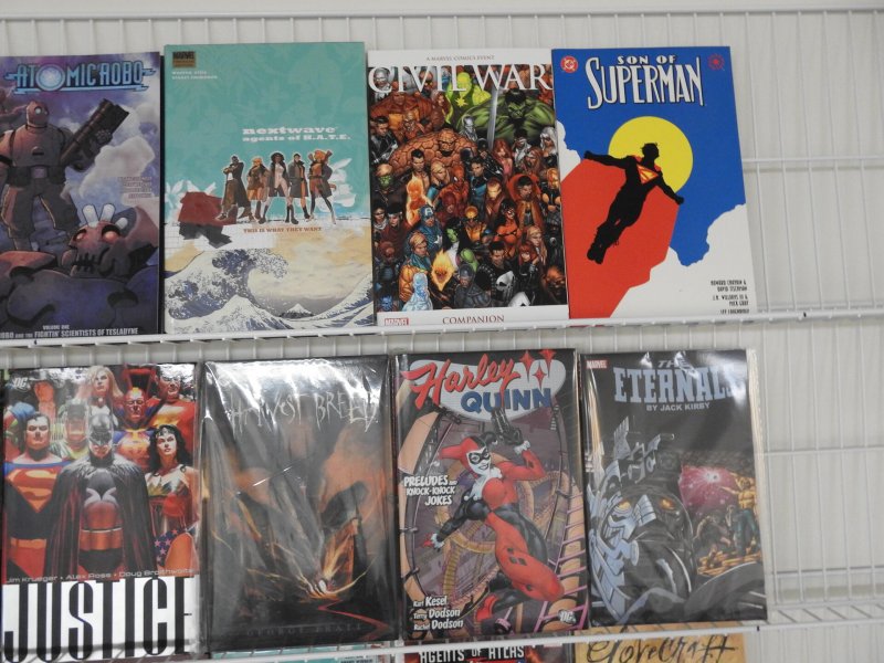 Huge Lot of 27 TPB's Hard and Soft Covers! Batman, Harley Quinn+ Avg VF-...