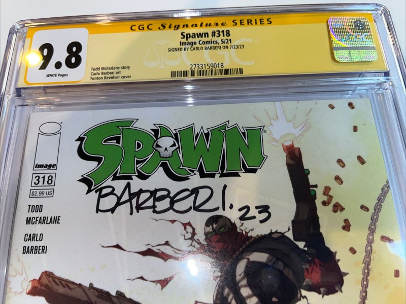 Spawn (2021) # 321 (CGC 9.8 SS WP) Signed Carlo Barberi • Image Comics