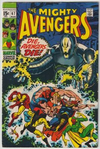 Avengers #67 (Aug 1969, Marvel), VG condition (4.0), Ultron-6 cover & story