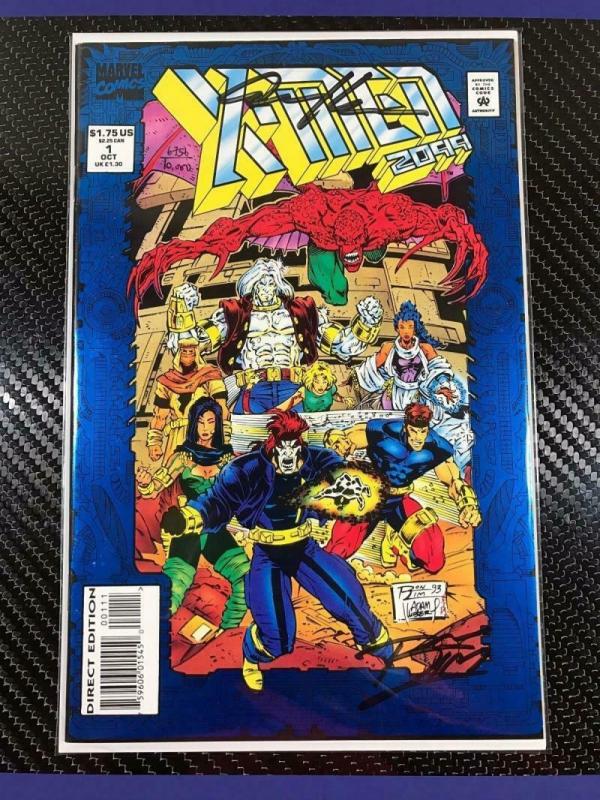 X-MEN 2099 #1, NM-, 1993, Signed by Adam Kubert and Ron Lim, Blue Foil, w/ COA 