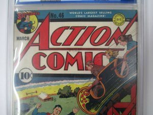 1942 DC~Action Comics #46~CGC 8.0 (VF)~The Devil Playground~Crowley Copy