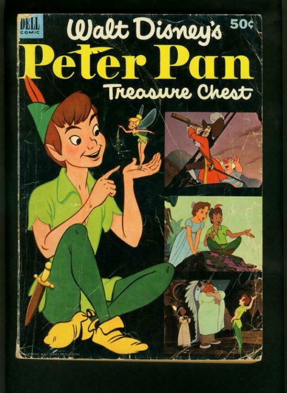 PETER PAN TREASURE CHEST 1953-DELL GIANT-DISNEY-DONALD DUCK VG