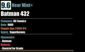 Batman 432 (1989) NM+ DC Comics