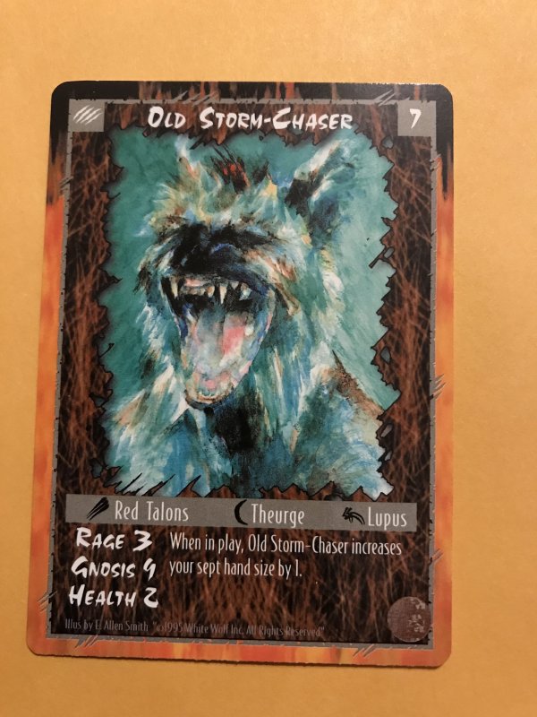 OLD STORM CHASER : RAGE Werewolf LIMITED Character Card; White Wolf TCG, Rare