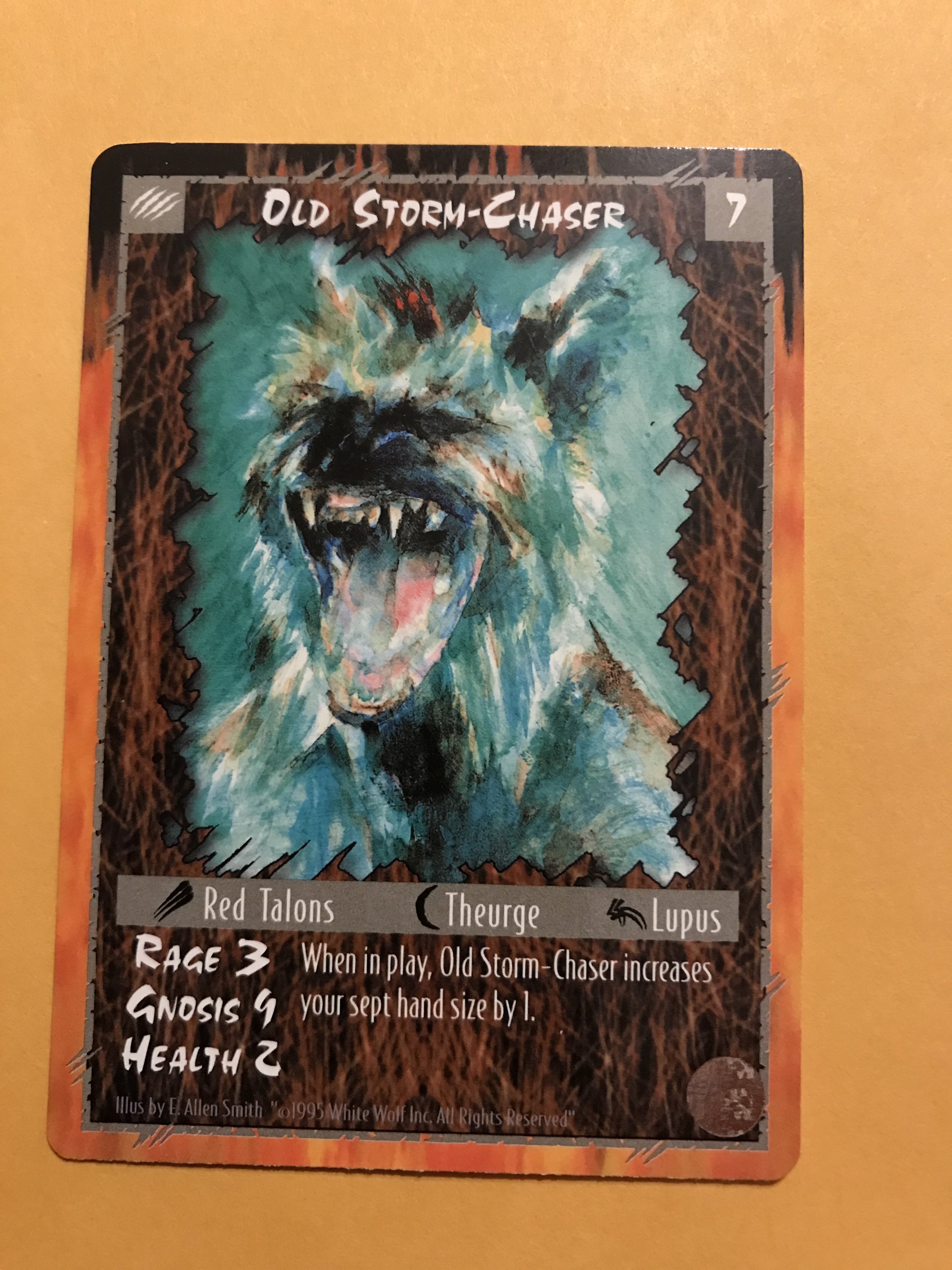 Old Storm Chaser Rage Werewolf Limited Character Card White Wolf Tcg Rare Comic Collectibles Trading Cards Magic The Gathering Hipcomic