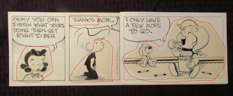 Late 80's Early 90's THE SMITH FAMILY Original Comic Strip Art 16.5x5.5 12/5