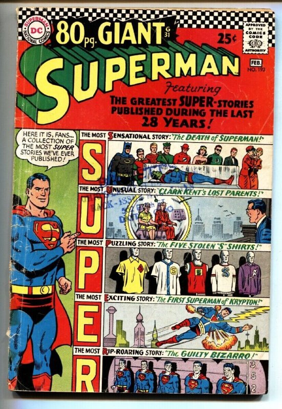 Superman #193 comic book-1967-80 page giant- Dc Comics- VG