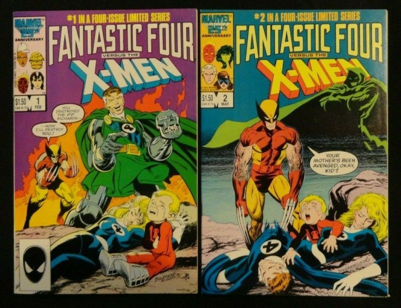 Fantastic Four vs The X-Men #1-4 Complete Limited Series Lot of 4 VF/NM- 1 2 3 4