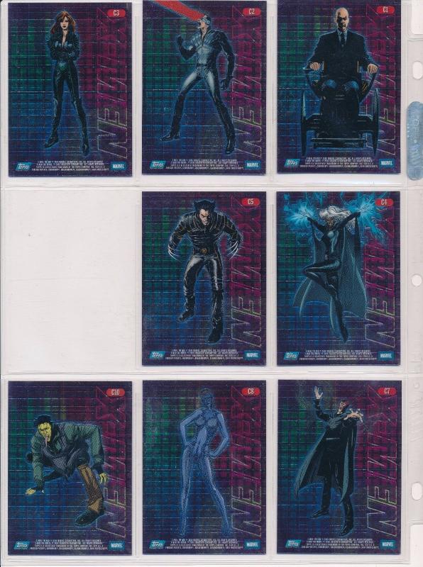 2000 Topps X-Men movie Chromium Insert Cards lot of 8, Wolverine, Storm,Toad etc