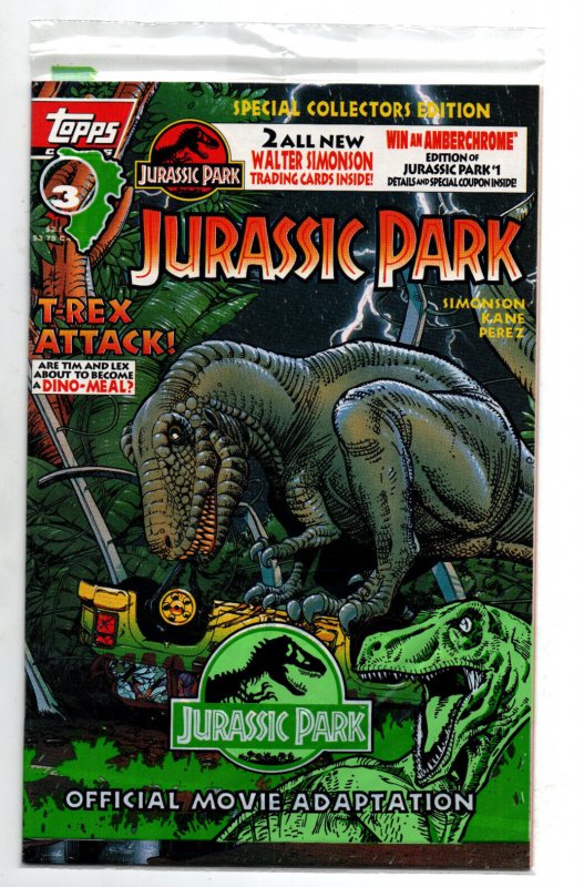 Jurassic Park #1 2 3 & 4 Official Movie Complete Set SEALED w/Cards - 1993 - NM