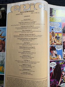 982 Aug EPIC ILLUSTRATED Magazine #13 G/VG 3.0 Mike Saenz Cover / John Buscema
