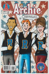Archie Comics #617 (Mar 2011, Archie) VFN-NM condition (9.0), Obama & Palin apps