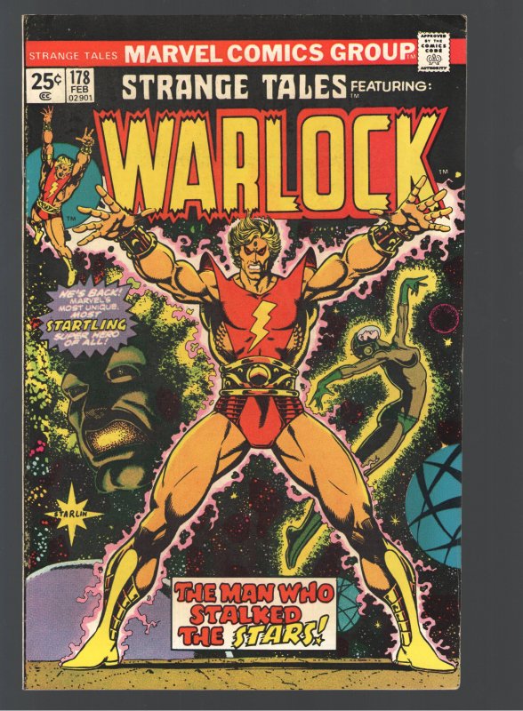 STRANGE TALES 178 F/VF 7.0;1st WARLOCK by Starlin! 1st MAGUS! UNDERVALUED!