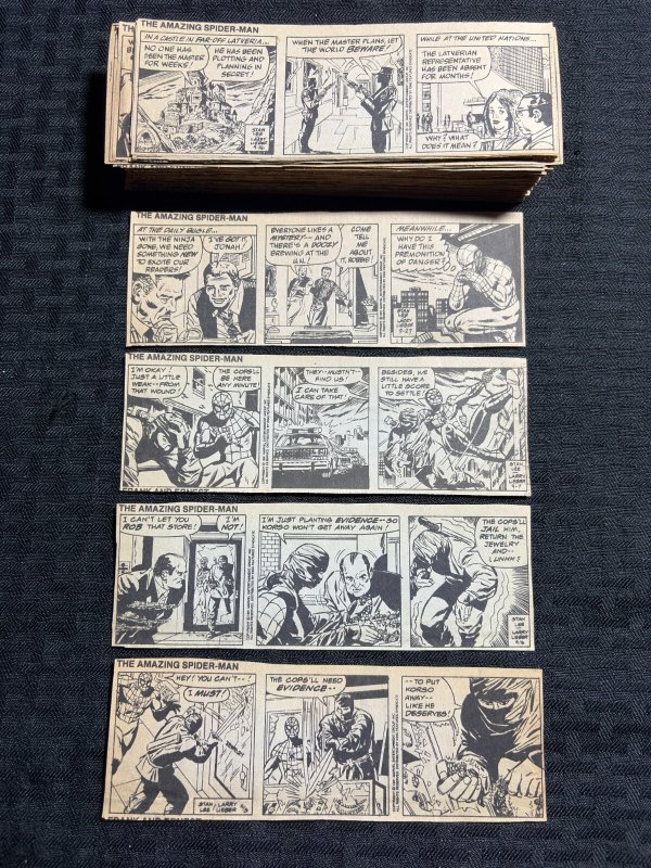 1991 AMAZING SPIDER-MAN by Stan Lee & Larry Lieber 6.5x2 Comic Strips LOT of 239