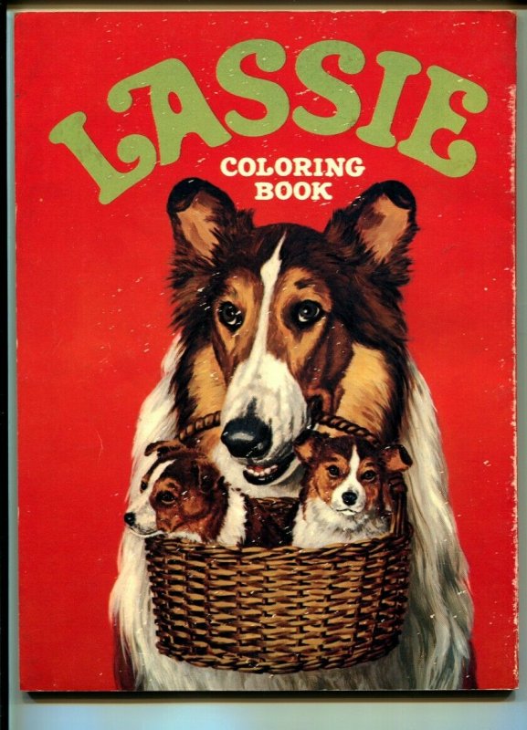 Lassie Coloring Book-1973-Whitman-photo cover-unused-VG 
