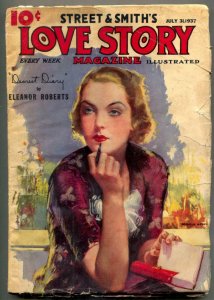 Love Story Pulp July 31 1937- Modest Stein cover- Dearest Diary VG