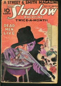 SHADOW 1932 NOV 15-STREET AND SMITH-RARE PULP FR 