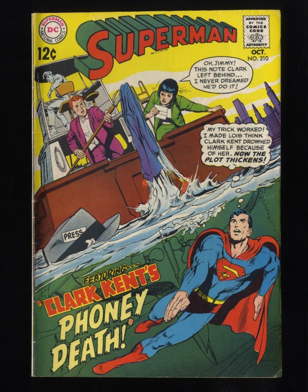 Superman #210 VG+ 4.5