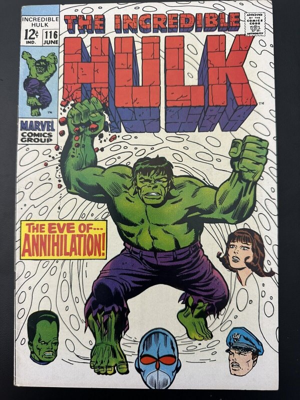 Incredible Hulk  #116 FN/VF “The Eve Of Annihilation!” (Marvel 1969)