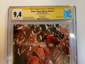 Elektra Black White & Blood (2022) # 1 (CGC SS 9.4) Signed Jonboy Meyers