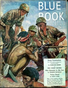 BLUE BOOK PULP-AUG-1944-FN-STOOPS COVERJOEL REEVE-KEYNE-KENNETH PERKINS-fine FN