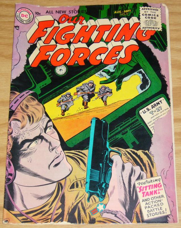 Our Fighting Forces #6 VG- september 1955  golden age dc comics war sitting tank 