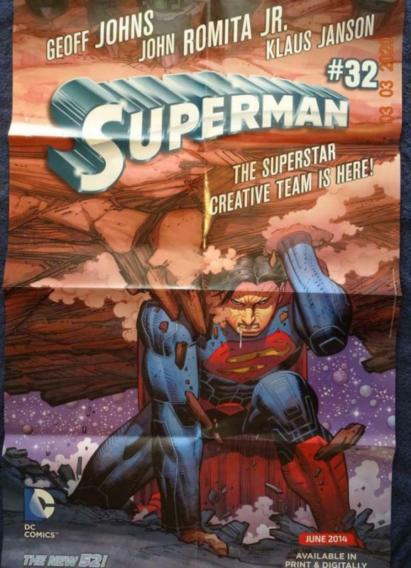 SUPERMAN #32  Promo Poster, 22 x 34, 2014, DC Unused more in our store 536