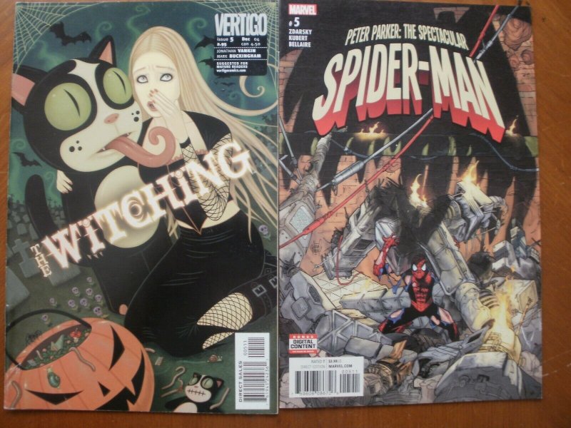 2 Comic: Vertigo WITCHING #5 (Mature) & PETER PARKER SPECTACULAR SPIDER-MAN #5