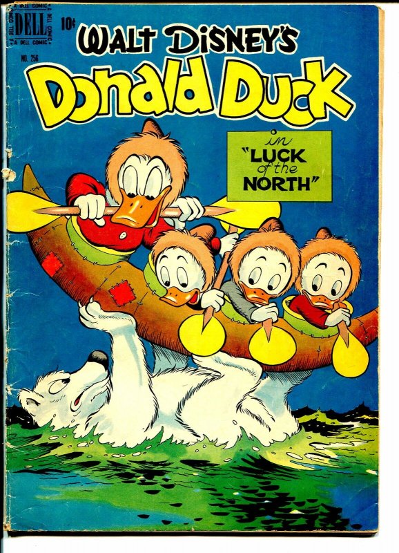 Donald Duck-Four Color Comics #256 1949-Dell-Carl Barks-Luck of The North-VG