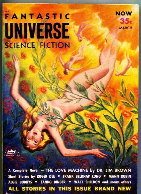 FANTASTIC UNIVERSE SCIENCE FICTION-Mar 1954-Pulp-CLARENCE DOORE COVER ART