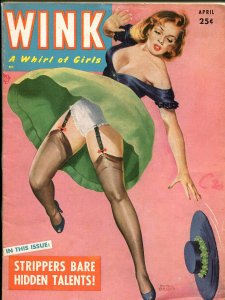 Wink4/1953-Peter Driben pin-up girl cover-cheesecake pix-spicy-stockings-FN+