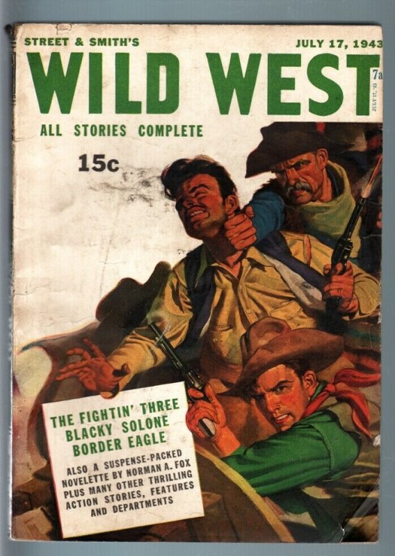 WILD WEST WEEKLY 7/17/1943-WESTERN PULP-BORDER EAGLE VF