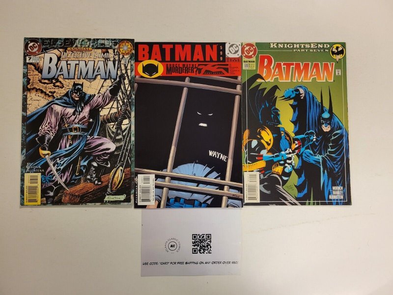 3 Batman DC Comic Books #510 599 7 Annual 44 TJ20