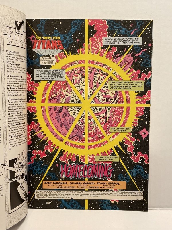 The New Teen Titans #18 1984 Series