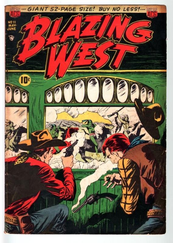 BLAZING WEST #11-ACG-WESTERN-GOLDEN-AGE-10 CENT-BUFFALO BELLE VG+